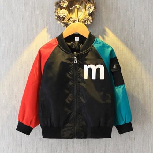 1-12 Years Windbreaker Boys Jackets Hooded Zipper Coat Spring Girls Autumn Outwear Jackets Fashion Print Childrens Clothing