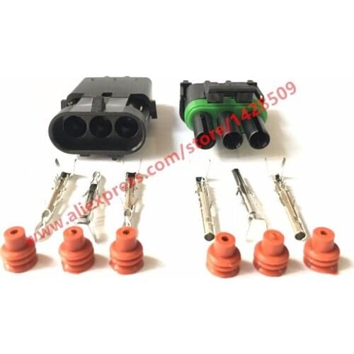 5 Set kit 12020827 12020829 Delphi Weather Pack 3 Pin way male female Waterproof injector automotive connector