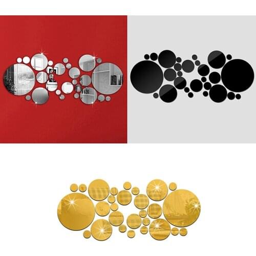 High Quality 1Set Acrylic DIY decorative mirror wall stickers for living room bedroom decorative round mirror