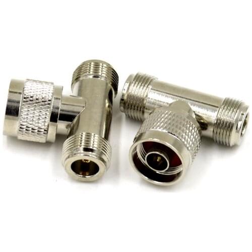 1pc 3-way T Shape N Male To 2 N Female Triple RF Coaxial Adapter Connectors