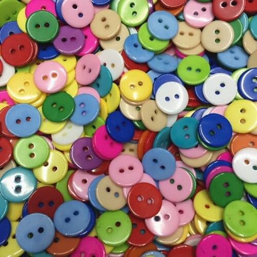 1000PCS 13mm Mixed Resin Buttons With 2 Holes Round Sewing Accessories For Scrapbooking