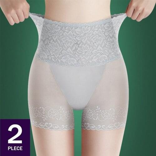 2Pcs Sexy Lace Womens Shorts High Waist Boyshorts Boxer Short Underwear Panties Summer Safety Pants Underpants