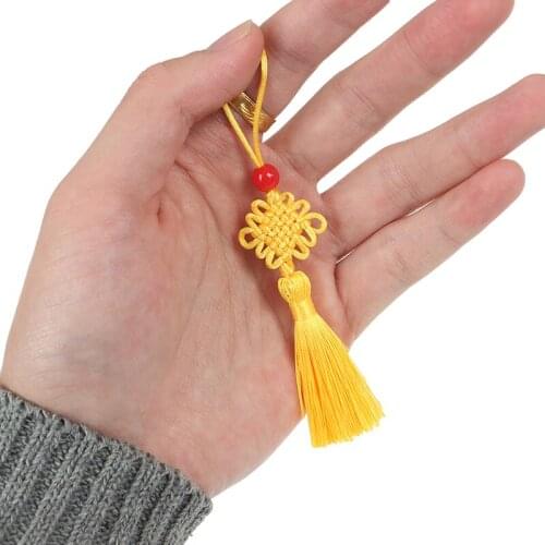 5Pc Red Bead Mini Chinese Knot Tassel DIY Jewelry Accessories Home Decor Pendant