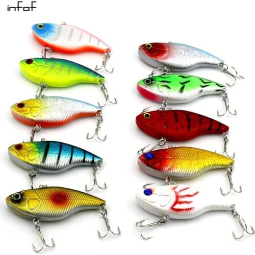 INFOF 5Pcs Winter VIB Fishing Lures 18g/0.635oz 7.5cm/2.95in Hard Bait VIB With Lead Inside Lead Fish Ice Sea Fishing Tackle