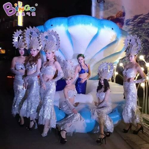 8.2ft inflatable big seashell / air blown clam shell / inflatable seashell display with digital print toys