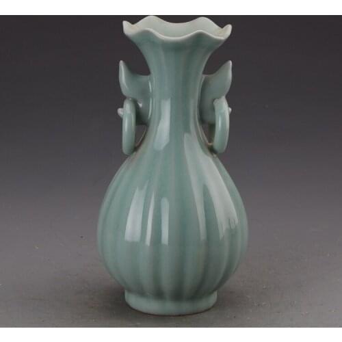 #9 Antique SongDynasty porcelain vase,Longquan kiln powder blue bottle,crafts,Decoration,Collectio&Adornment,Free shipping