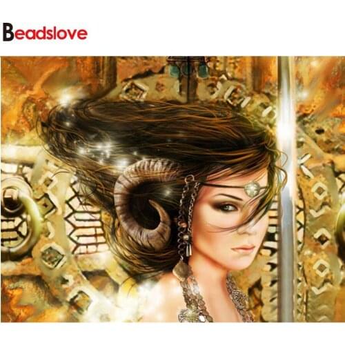 Full square round drill Diamond Embroidery full display 5D DIY Diamond Painting Mosaic Aries Zodiac Star sign Cross Stitch decor