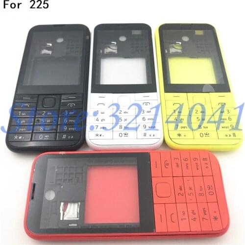 New Full Complete Mobile Phone Housing Cover Case+English Keypad For Nokia Asha 225 N225+Logo