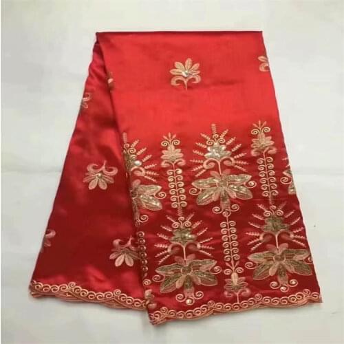 CQP/ 5 Yards/pcs High Quality George Lace Fabric African nigerian Embroidered George Lace Fabric For Wedding Dress Party! (10270