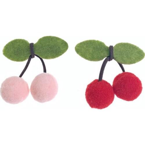 Cherry Bowknot Hairpin Cherry Brooch Children Lovely Sweet Leaf Hair Clip Kids Red Ball Twist Barrette Hair Accessorie Girl Gift
