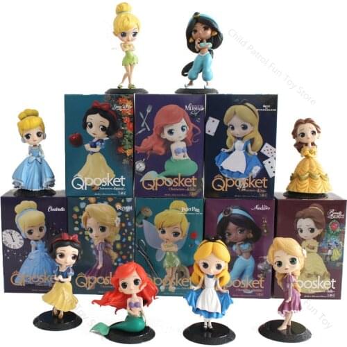 Disney Princess Anime Figures Frozen Elsa Anna Mulan Cinderella Alice PVC Action Figure Model Statue Toys For Children Gift A45