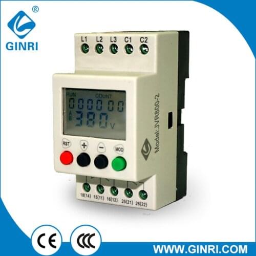 Ginri JVR800-2 voltage protection relay voltage meter phase protector automatic reconnect industrial device control switch