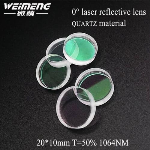 Weimeng brand hot-selling 20*10mm T=50% 1064nm 0 degree output mirror reflective lens with quartz material for laser machine
