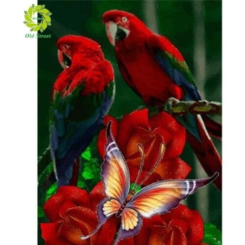 New crystal Round diamond painting diy bird & flower diamond painting embroidery Home Decor dimond mosaic flowers for people gif