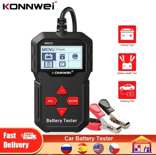 KONNWEI KW210 Car Battery Tester Automatic 12V 100 to 2000CCA Battery tools for the Car Quick Cranking Charging Diagnostic