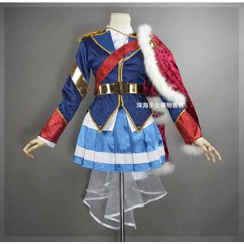 Anime Revue Starlight Hoshimi Junna Cosplay Costume Blue Combat Uniform Dress Halloween/Party Role Paly Clothing Custom-Make