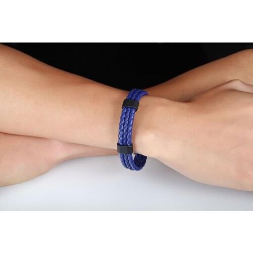 Hot Selling Leather Woven Bracelet Black Alloy A Pair of Buckles Bracelet Student Couple Bracelet