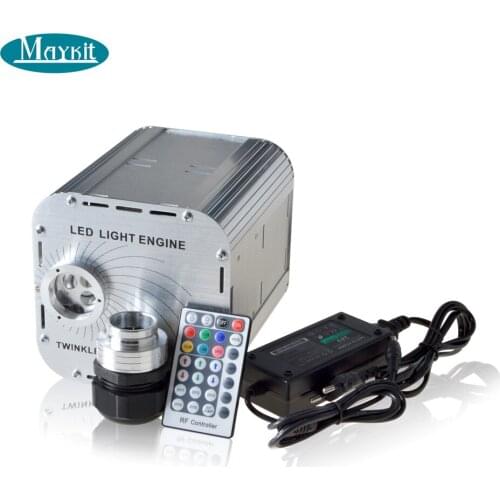 Maykit RGB Fiber Optic Twinkle LED Star Ceiling Light Kit 1100pcs 7m 0.75mm 45W Shimmering Light Source Motor Remote Controller