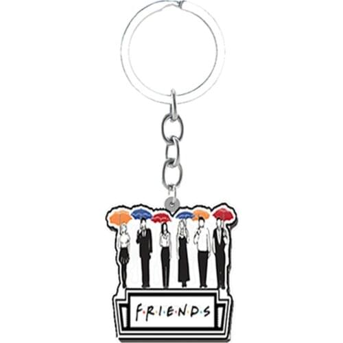 TAFREE Cartoon Multiplayer Friendship with Letter Cute Epoxy Resin Keychain Backpack School Bag Pendant Jewelry Keychain