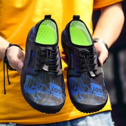 Summer Mens Shoes Fabric Elastic Casuals Sports Soft Bottom Mounting Portable Outdoor Mens Non-Slip Breathable Diving Sneaks