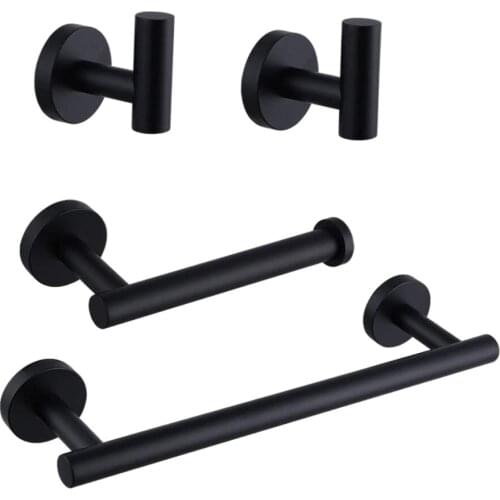 Bathroom Hardware Set Towel Bar Rack Toilet Paper Holder Robe Hook Stainless Steel Bathroom Accessories