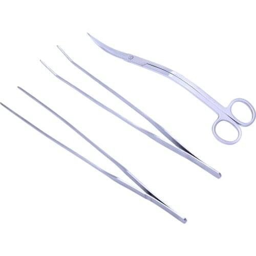 3in1 Aquarium Aquatic Live Plants Long Handle Tweezers Scissor Trim Tool Kit Set D08D