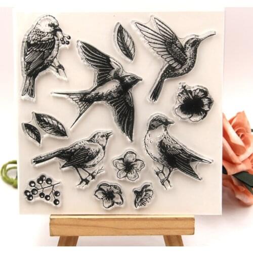 ZFPARTY Birds set Transparent Clear Silicone Stamps for DIY Scrapbooking/Card Making/Decorative sheets