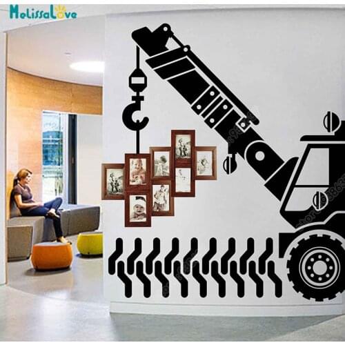 Crane Sticker Derrick Decal Creative Photo Frame Decoration Vinyl Wall Home Decor Baby Room Removable Vinyl Wall Sticker SK015