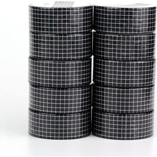 NEW 10pcs/Lot Decorative Black and White Grid Japanese Washi Tapes for Bullet Journal Adhesive Masking Tape Cute Papeleria