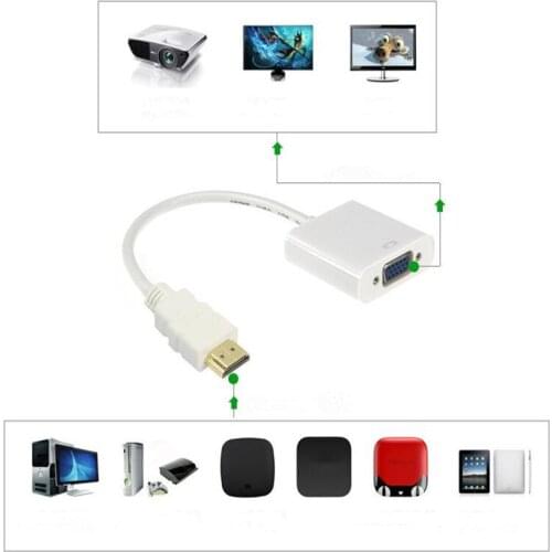 NEW High Quality HDMI to VGA Adapter Male To Famale Converter Adapter 1080P Digital to Analog Video Audio For PC Laptop Tablet