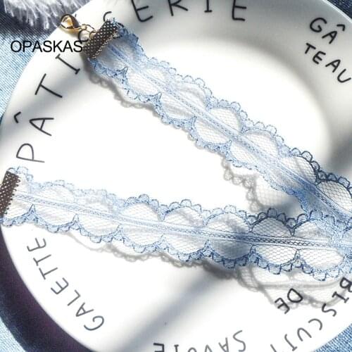 Necklace Jewelry Temperament Lace Velvet Wave Girl Short Clavicle Chain Webbing Japanese and Korean Style PT