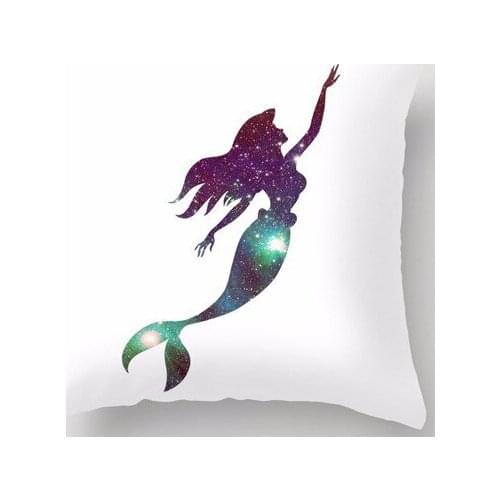 Personalized Fashionable The Little Mermaid Cosmic Cartoon Home Decorative Square Zippered Throw Pillowcases Unique Pillow Sham