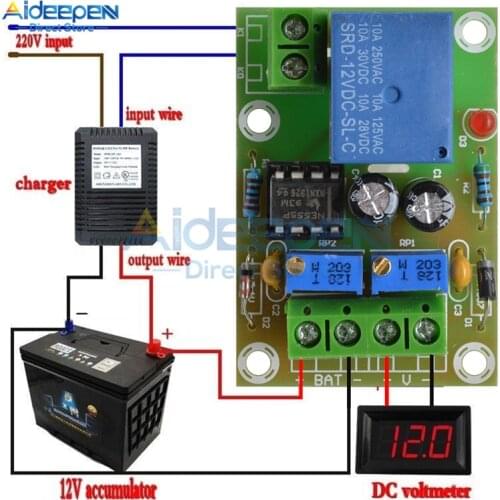 XH-M601 Battery Charging Control Board 12V Intelligent Charger Power Supply Control Module Panel Automatic Charging/Stop Switch
