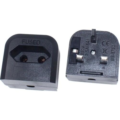 UK Plug Type G Adapter with fuse 13A EU European 2 prong round to UK Singapore Malaysia 3 Pin Conversion Power Adapter safety