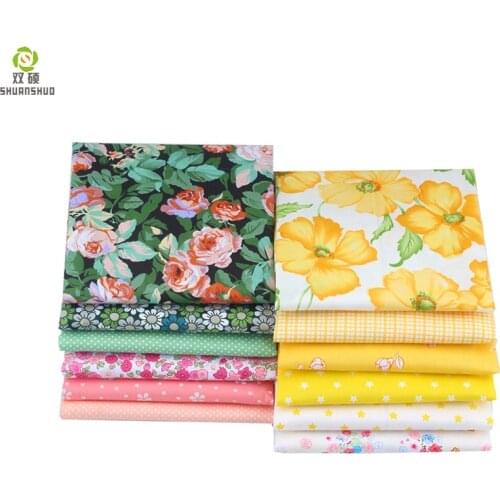 Shuanshuo Twill Cotton Fabric Flower Series Patchwork Cloth Of Handmade DIY Quilting Sewing Textile Material BY Half Meter