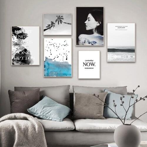 Modern Minimalist Abstract Landscape Seaside Canvas Painting Art Print Picture Wall Living Room Bedroom Nordic Style Decoration