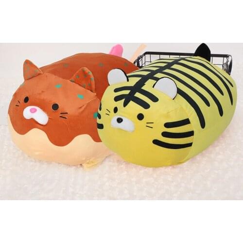 50cm Super Soft Plush Printed Fat Round Tiger Toy Stuffed Tiger Pattern Throw Pillow Zebra Stripes Pig Throw Pillow Bed Cushion