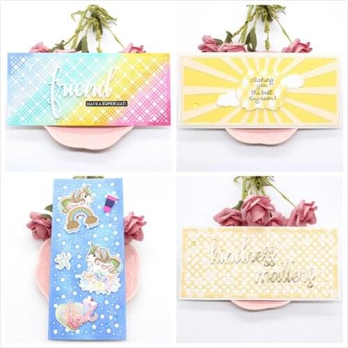 KSCRAFT Slimline Background Metal Cutting Dies Stencils for Scrapbooking/photo album Decorative Embossing Paper Card