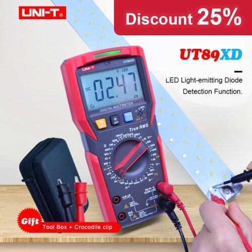 UNI-T UT89XD True RMS Digital multimeter;AC DC Voltage Current Meter;Capacitance Frequency Resistance Tester;Data hold/ LED Test