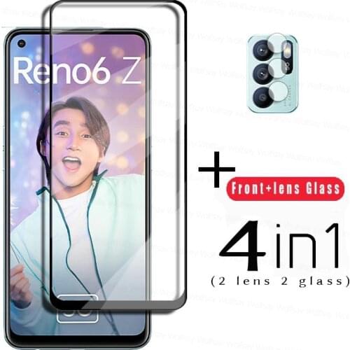 Tempered Glass For OPPO Reno6 Z Glass For Reno6 Z Reno5 Reno4 Lite Full Cover Screen Protector For Reno6 Z Reno5 F Lens Film