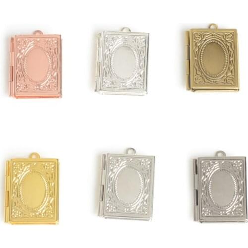 10pcs Photo Frame Memory Book Locket Charm Pendant Romantic Love Vintage Women Jewelry Christmas Gifts Lover Necklace Pendant