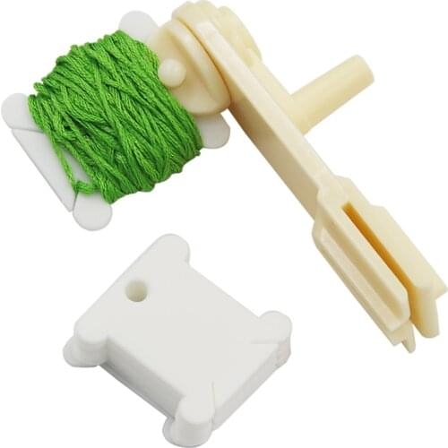 30pcs Plastic Floss&Craft Thread Bobbins&String Winder Bobbins for Storage Holder Cross Stitch Sewing Supplies