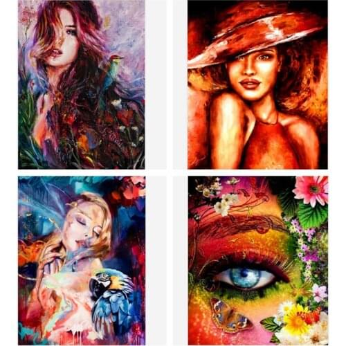 40*50cm Colorful Beauty Girl DIY Digital Oil Painting By Numbers Paint Drawing Coloring By Number Canvas Hand Painted