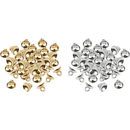 400Pcs Half Round Bell Beads Cap Plastic Bead Caps Jewelry Making Crafts DIY Necklace Bracelet Earrings Jewelry Findings