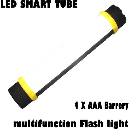 5pcs/lot 2w led smart tube with 0.5w mutifunction spot flashlight at the end powered by 4 x AAA battery 22*3cm