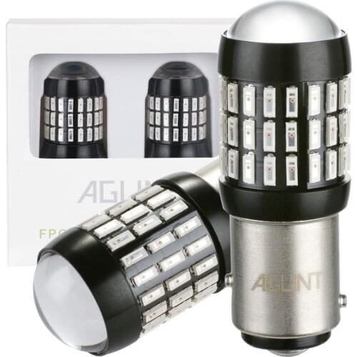 AGLINT 2PCS Red LED Bulb P21W 1157 BAY15D 4014 Extremely Bright For Automotive LED Backup Reverse Brake Lighting 12V 24V