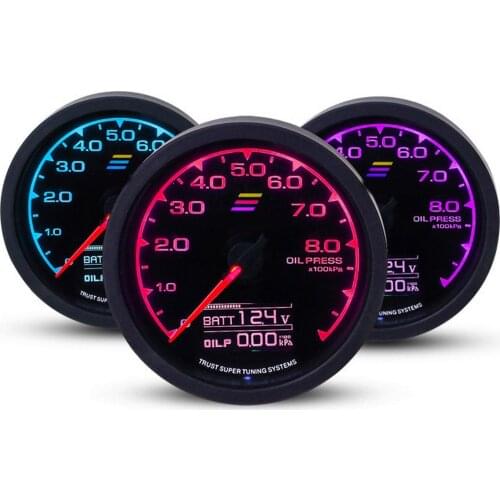 7 Color Car GReddi LCD Digital Display Turbo Boost Water Temp Oil Temp Oil Press Racing Meter Fuel Pressure Air Fuel Ratio Gauge