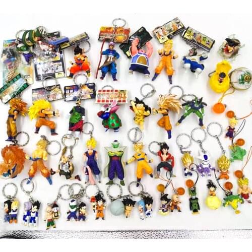 Bandai Genuine Dragon Ball Key Chain Action Frieza Vegeta VS Zarbon Dragon Fist Goku Piccolo Figure Model Old Product Limited