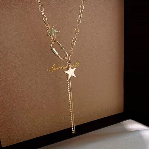 2020 New Arrival Zeojrlly Women Chains Necklaces Classic Link Chain Metal Star All Compatible Party Necklace Female Jewelry