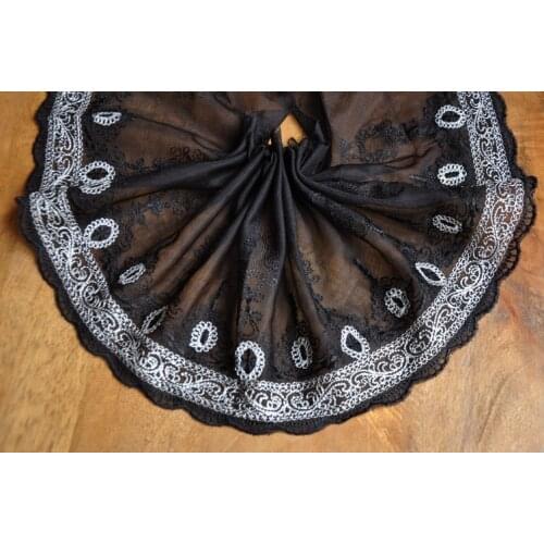 3Meter Black Embroidery Lace Fabric Trim For Bra Lingerie Underwear Dolls Dress Ribbon Cheongsam Accessories High Quality